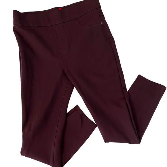 Spanx Maroon Purple Ponte Skinny Pull On Ankle Leggings Medium M - Picture 1 of 4